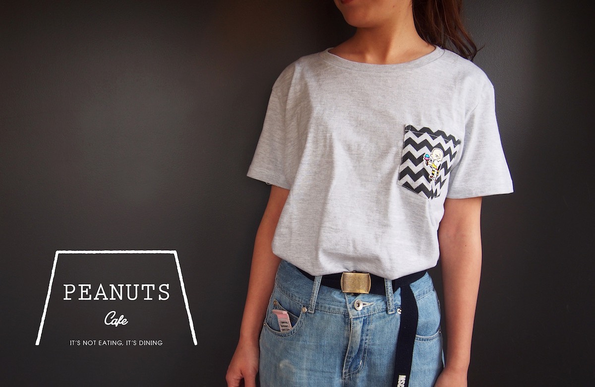 3/11（金）中目黒「PEANUTS Cafe」より、オリジナル刺繍ポケットTシャツが新登場！