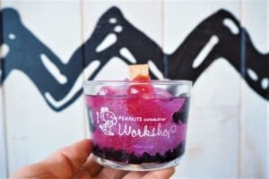 ＜スヌーピーのアート入り＞オリジナルグラスでキャンドル