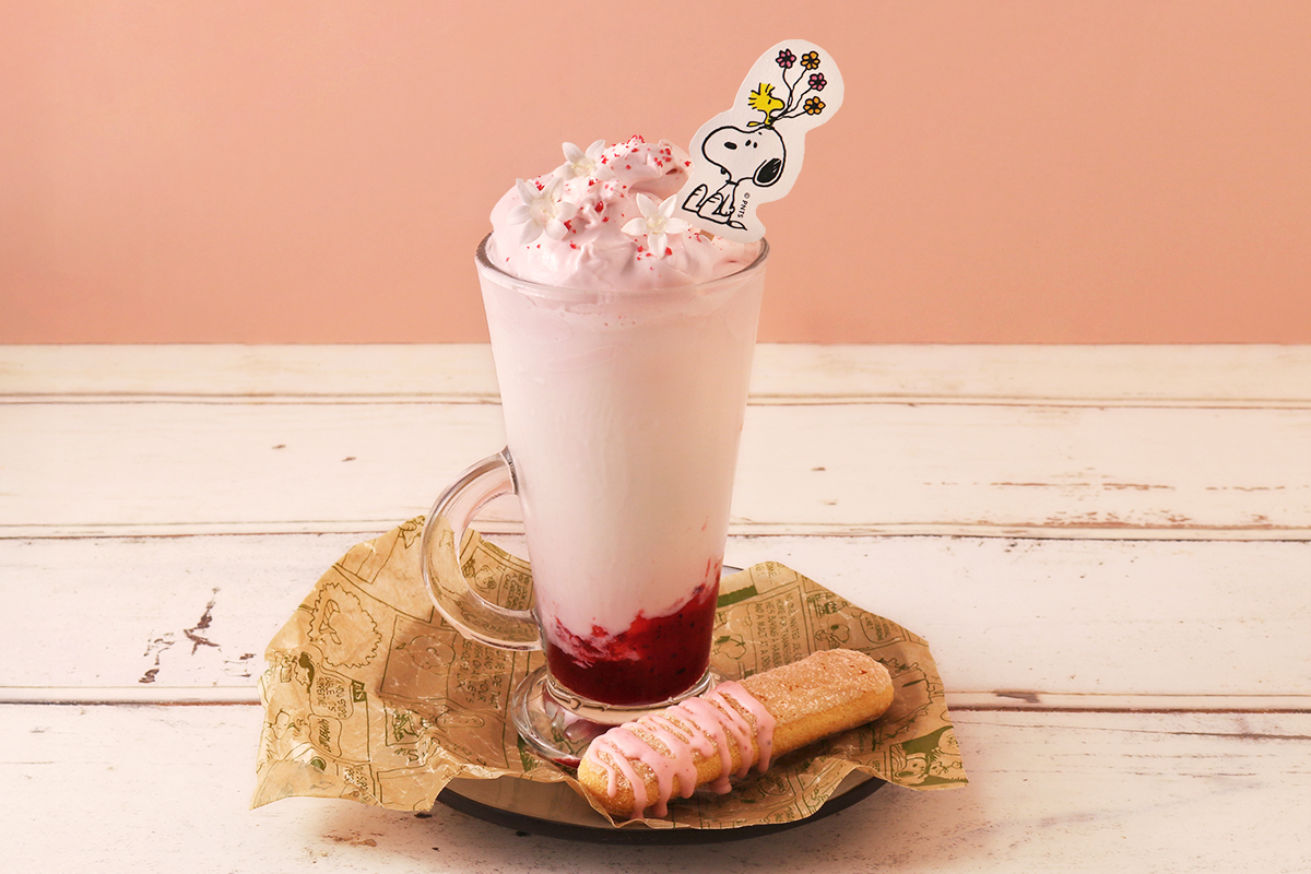 スヌーピーのふかふかハッピー・フラワーオレ